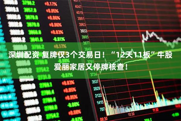 深圳配资 复牌仅3个交易日！“12天11板”牛股爱丽家居又停牌核查！